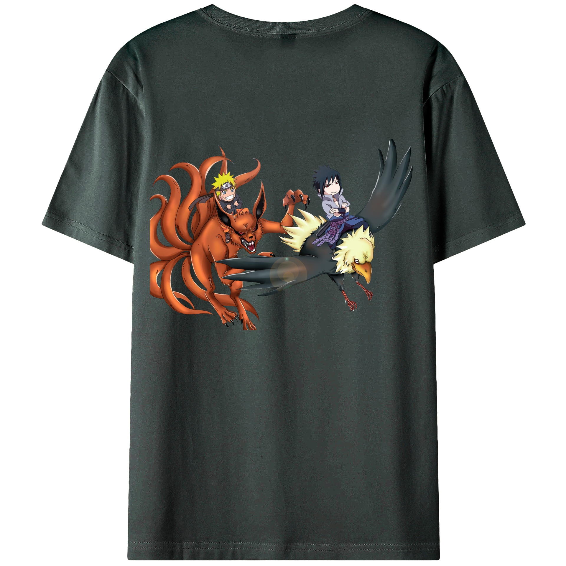 （画像用） NARUTO -ナルト- うずまき ナルト Uzumaki Naruto 綿100％ メンズ半袖Tシャツ（バックプリント） 通気性
